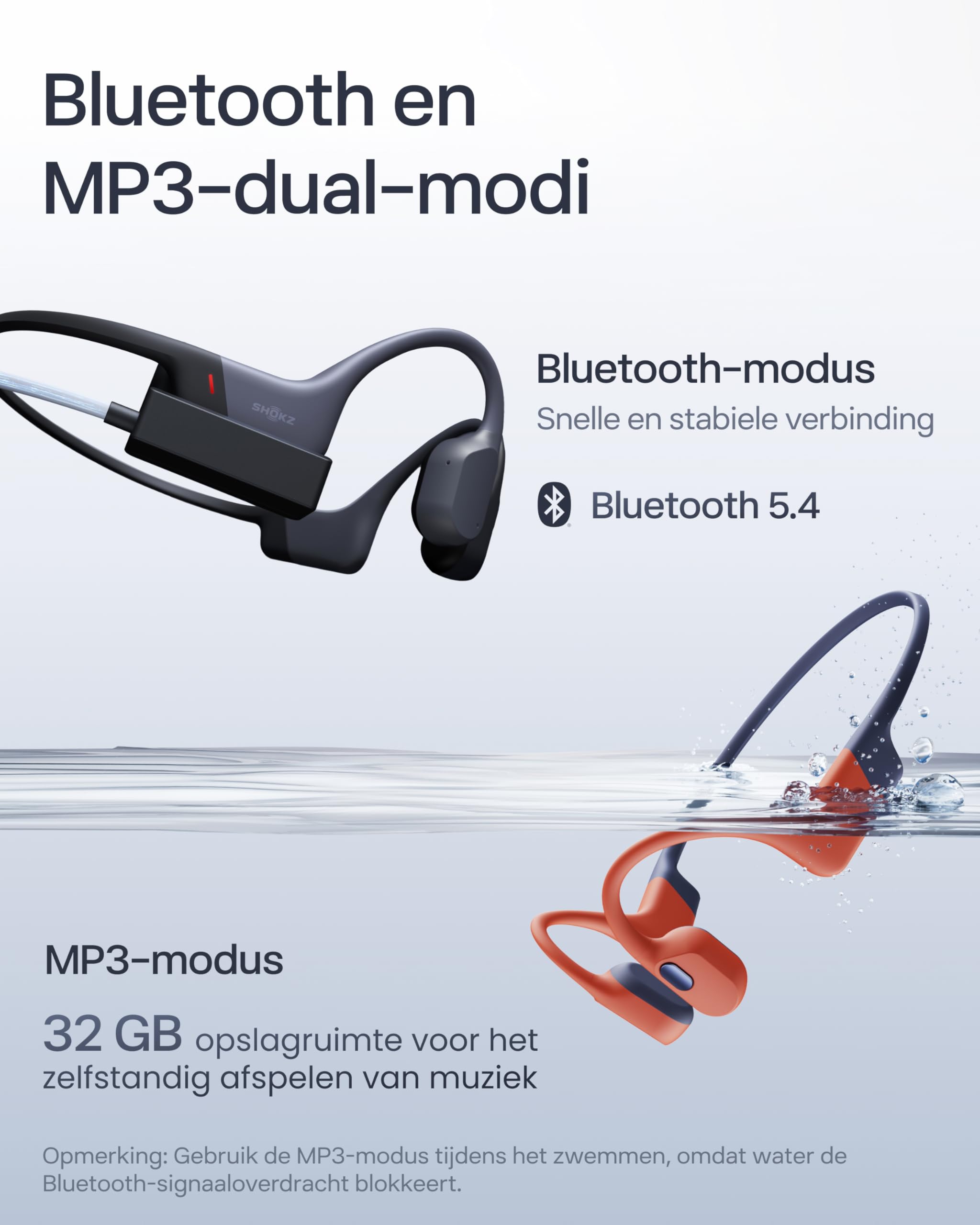 SHOKZ OpenSwim Pro Bone Conduction Sports Headphones, IP68